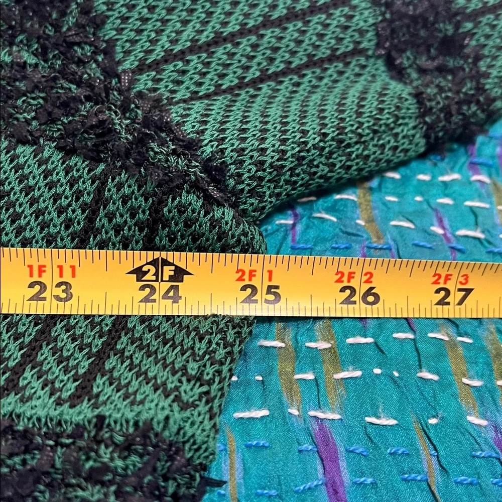 MING WANG Green and Black Plaid Knit Button up Jacket. XL. - Picture 6 of 11